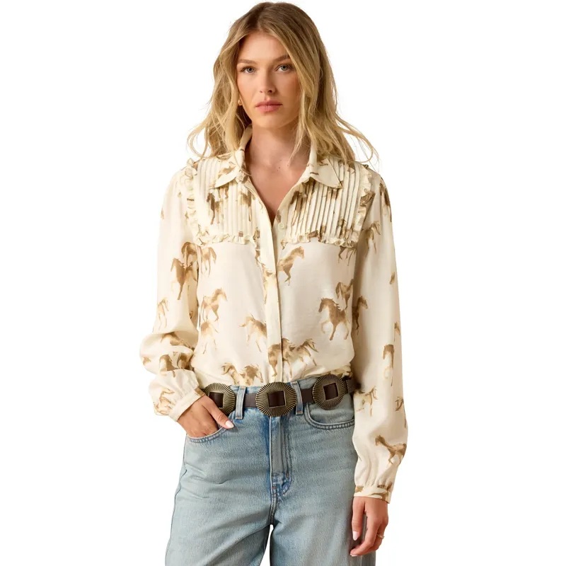 Ariat Hannington Women's Blouse - Running Horse Print