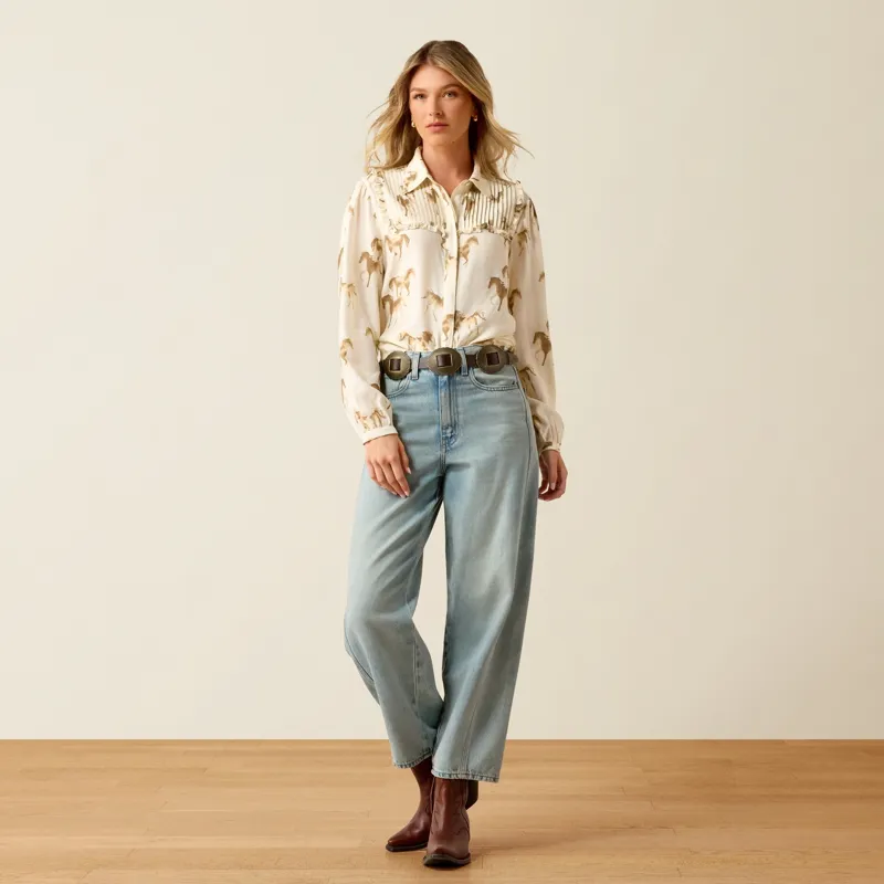 Ariat Hannington Women's Blouse - Running Horse Print-4