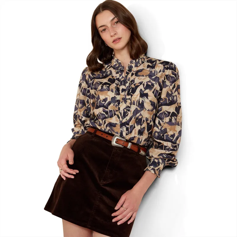Ariat Country Cricklade Women's Blouse - Navy Coincide Print-2