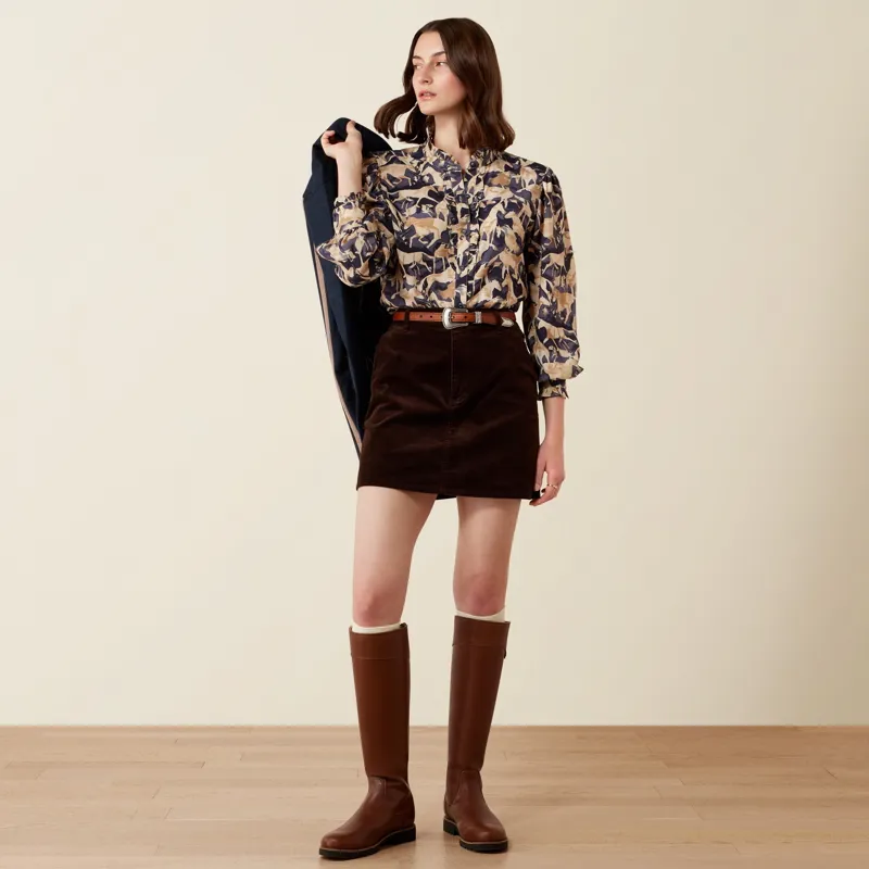 Ariat Country Cricklade Women's Blouse - Navy Coincide Print-4