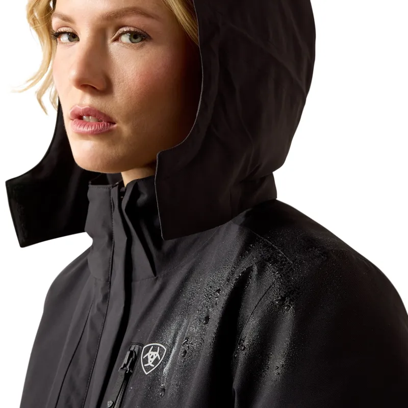 Ariat Long Rider Womens Waterproof Coat - Black-5