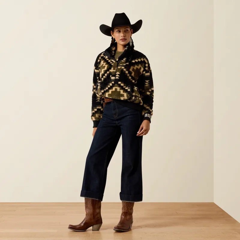 Ariat Berber Snap Front Women's Sweatshirt - Gambit Southwest Print-4
