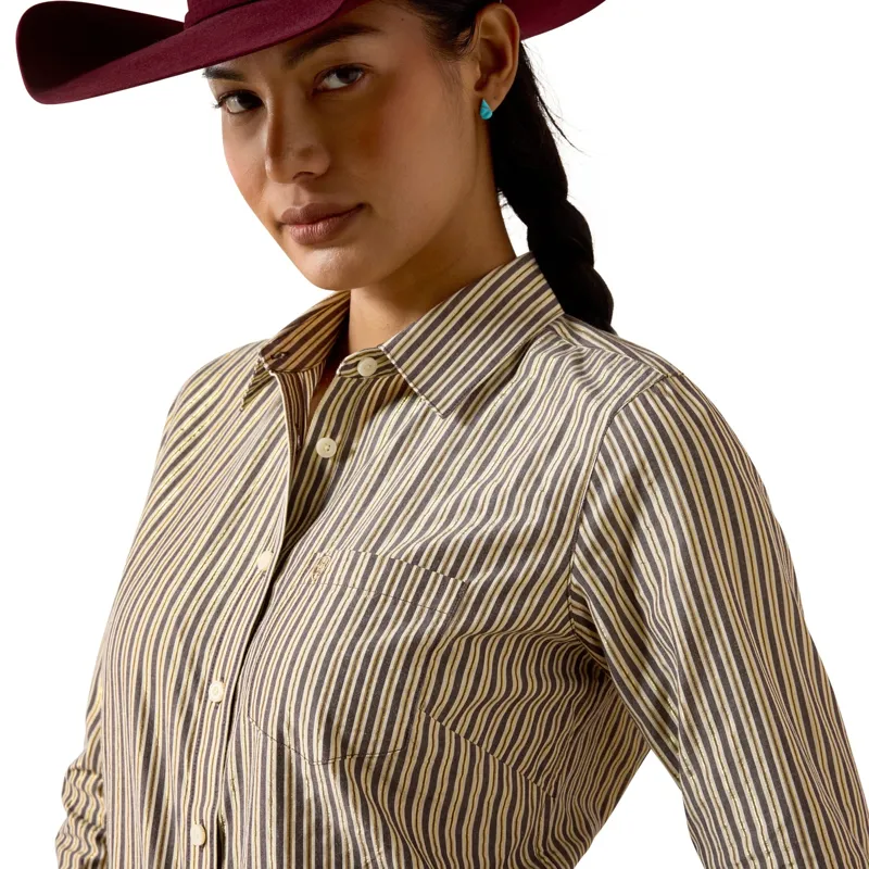 Ariat Kirby Stretch Women's Shirt - Chocolate Plum Stripe-2