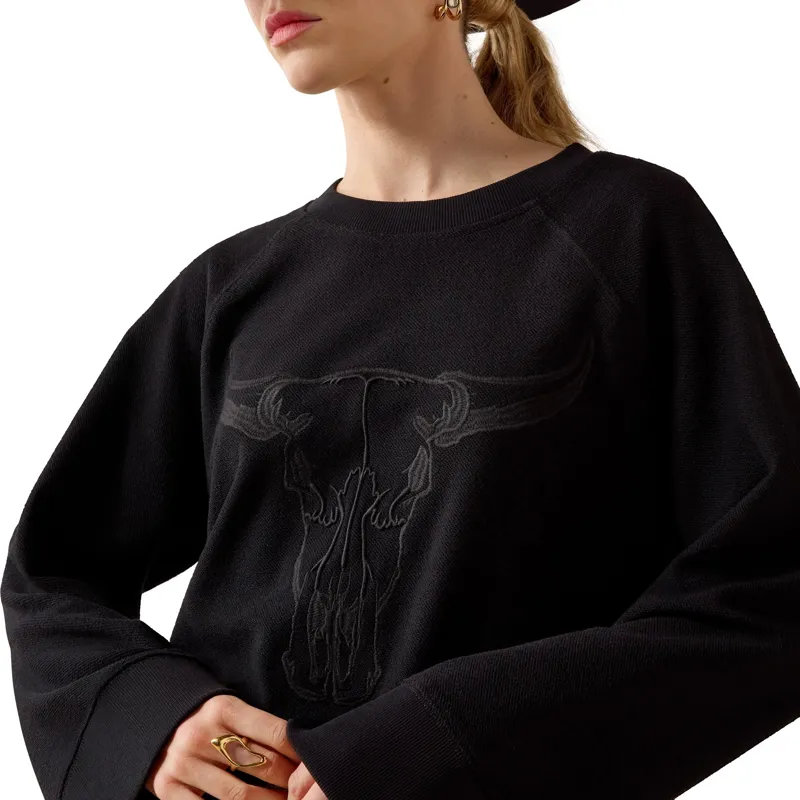 Ariat Steer Statement Women's Sweatshirt - Black-2