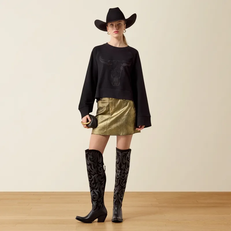 Ariat Steer Statement Women's Sweatshirt - Black-3