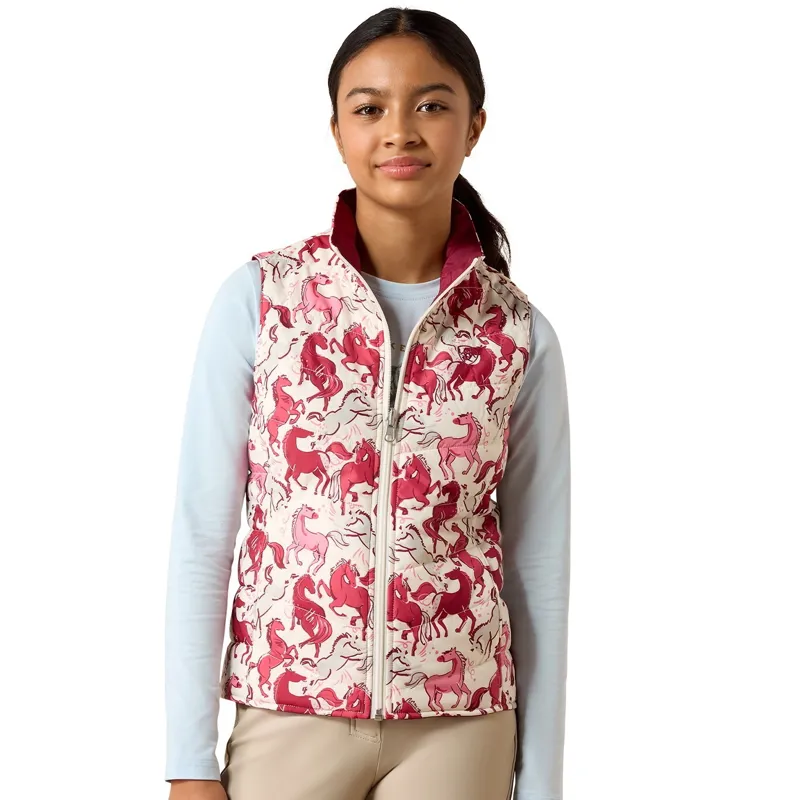 Ariat Bella Junior Girls Reversible Vest - Vanilla Ice Horsin Around-1