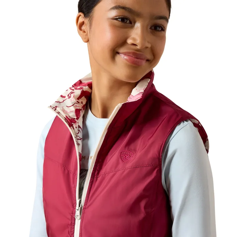 Ariat Bella Junior Girls Reversible Vest - Vanilla Ice Horsin Around-3