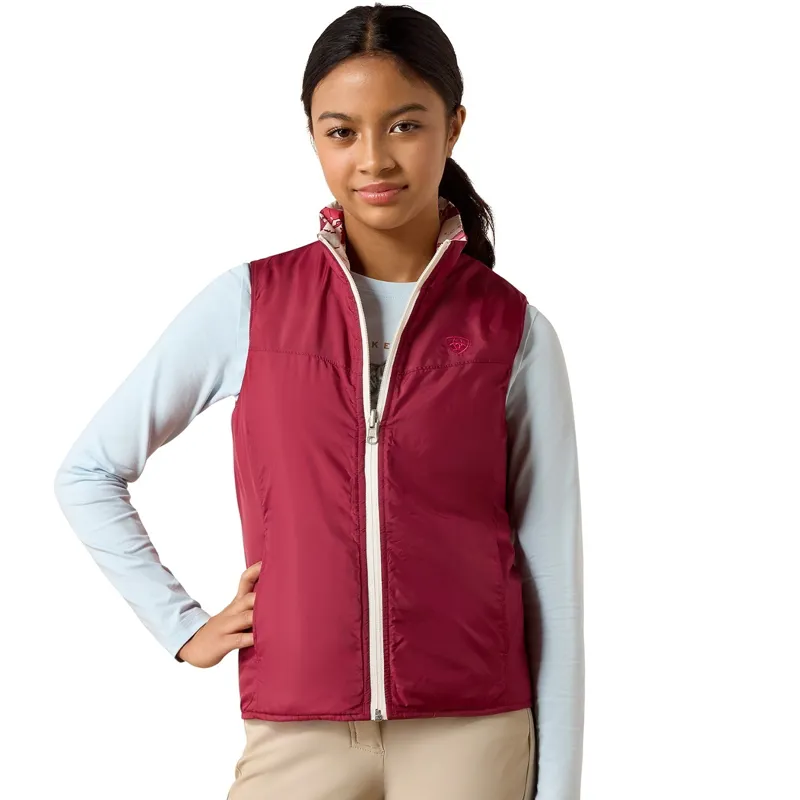 Ariat Bella Junior Girls Reversible Vest - Vanilla Ice Horsin Around-1
