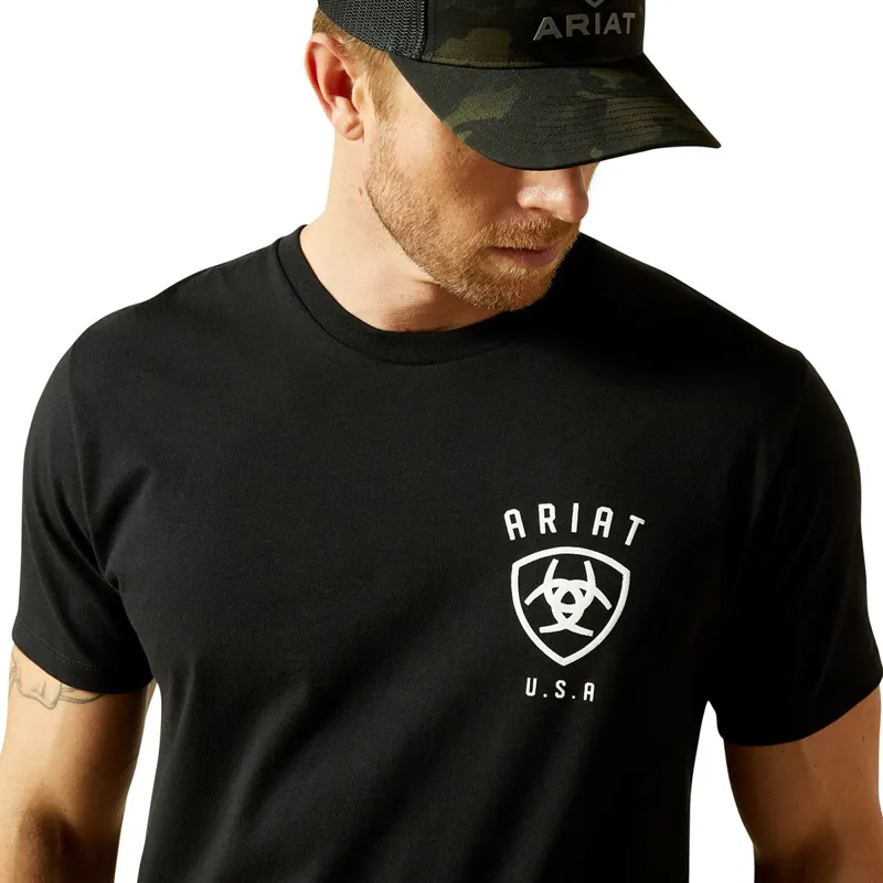 Ariat Faded Bull Men's Tee - Black-4