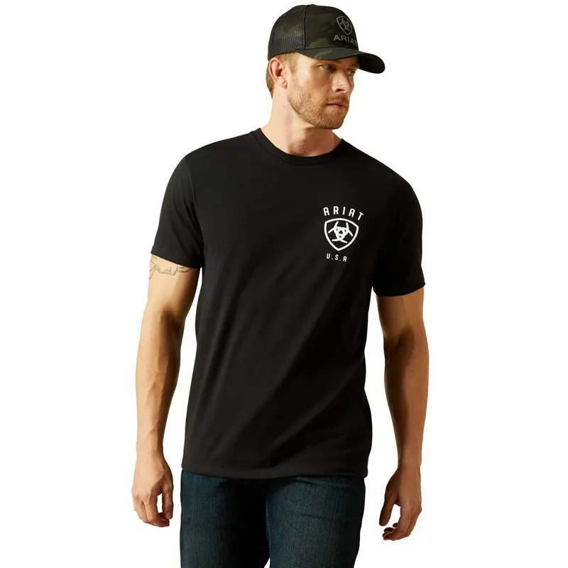 Ariat Faded Bull Men's Tee - Black-1