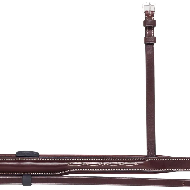 Equiline NB0450 Fancy Stitch Shaped Noseband with Removable Flash - Brown-1