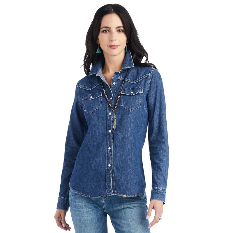 Ariat Farriday Womens Denim Shirt - Bluelight