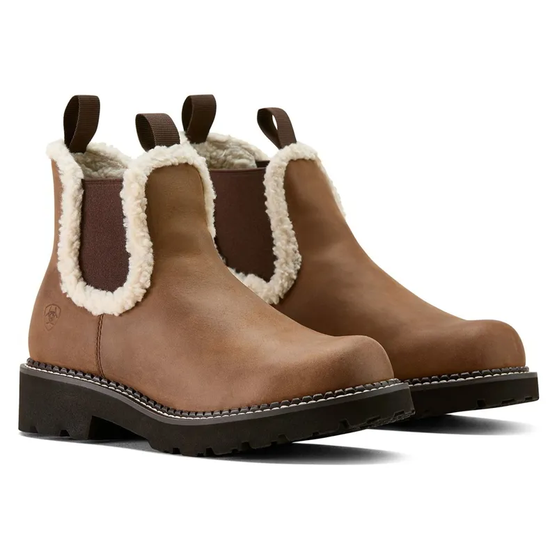 Ariat Fatbaby Chelsea Cozy Women's Boots - Distressed Brown/Cream-4