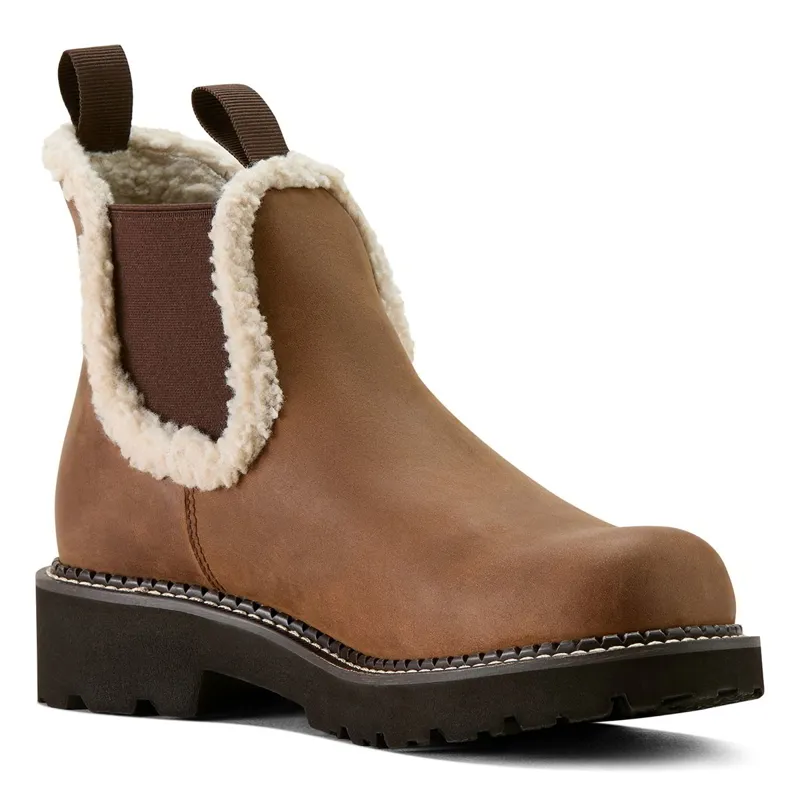 Ariat Fatbaby Chelsea Cozy Women's Boots - Distressed Brown/Cream-3