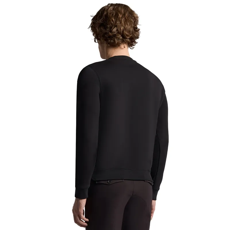 Cavalleria Toscana Cotton Crew Neck Mens Sweatshirt - Black-1