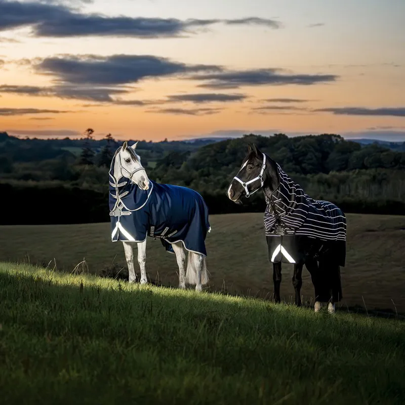 Amigo 1200D FieldSafe Plus 100g Turnout Blanket - Navy/Titanium Grey-1