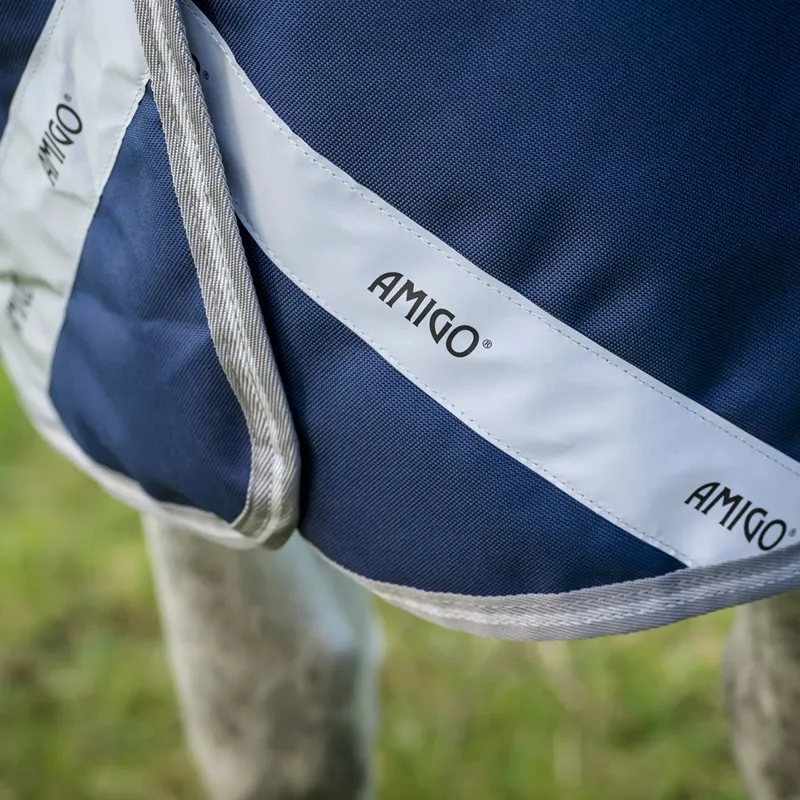 Amigo 1200D FieldSafe Plus 100g Turnout Blanket - Navy/Titanium Grey-5