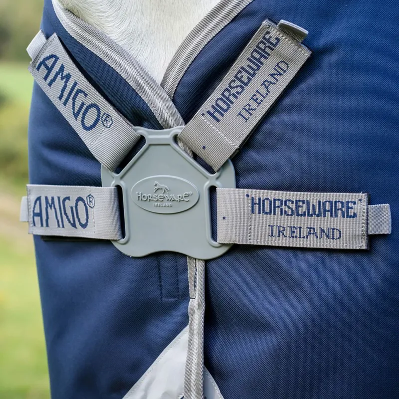 Amigo 1200D FieldSafe Plus 100g Turnout Blanket - Navy/Titanium Grey-4