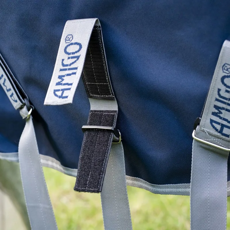 Amigo 1200D FieldSafe Plus 50g Turnout Blanket - Navy/Titanium Grey/Silver-2
