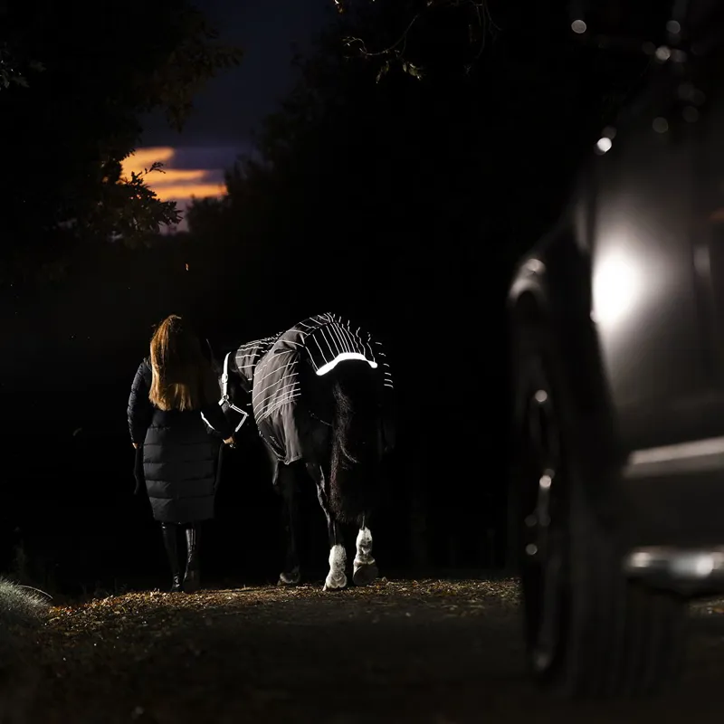 Amigo 1200D FieldSafe Reflectech Plus 0g Turnout Blanket - Black/Reflective-6