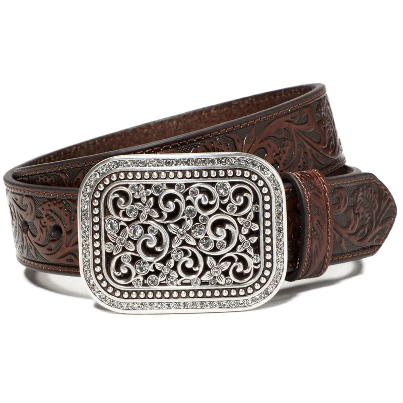 Ariat Fillagree Rhinestone Womens Belt - Brown