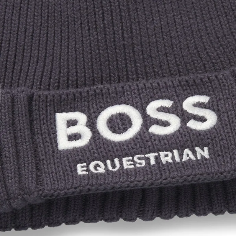 BOSS Equestrian Fisher Beanie Hat - Dark Grey-1
