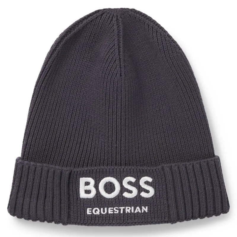 BOSS Equestrian Fisher Beanie Hat - Dark Grey