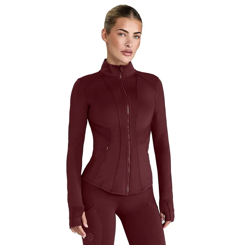 Aztec Diamond Fitted Women's Jacket - Cherry