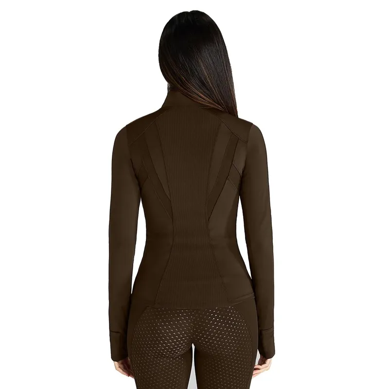 Aztec Diamond Fitted Women's Jacket - Mocha-1