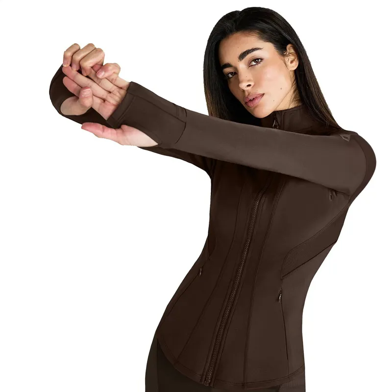 Aztec Diamond Fitted Women's Jacket - Mocha-4