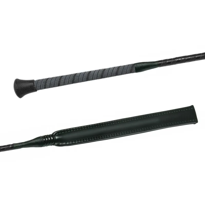 Fleck Wrapped Grip Jumping Crop - Black