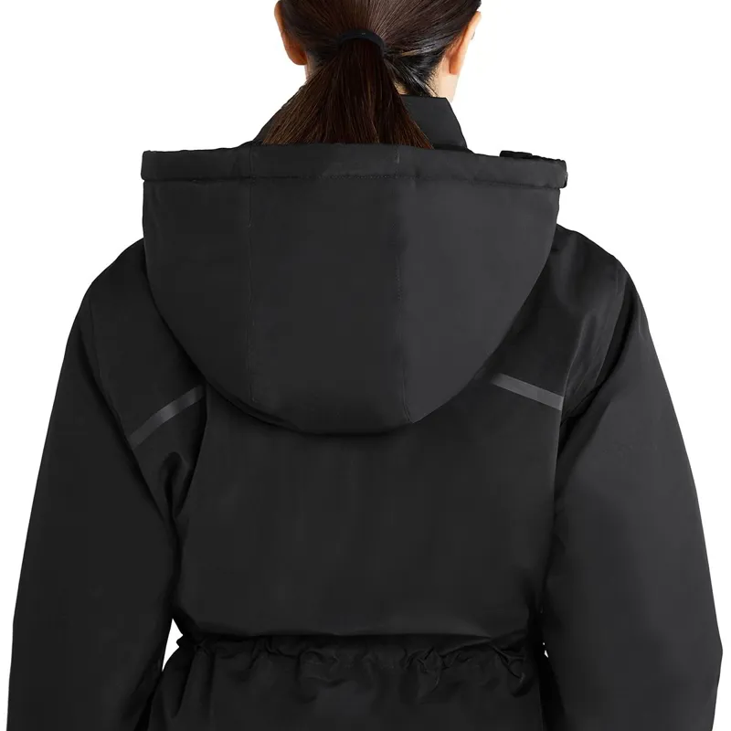 Aztec Diamond Fleece Lined Women's Rain Jacket - Black-7