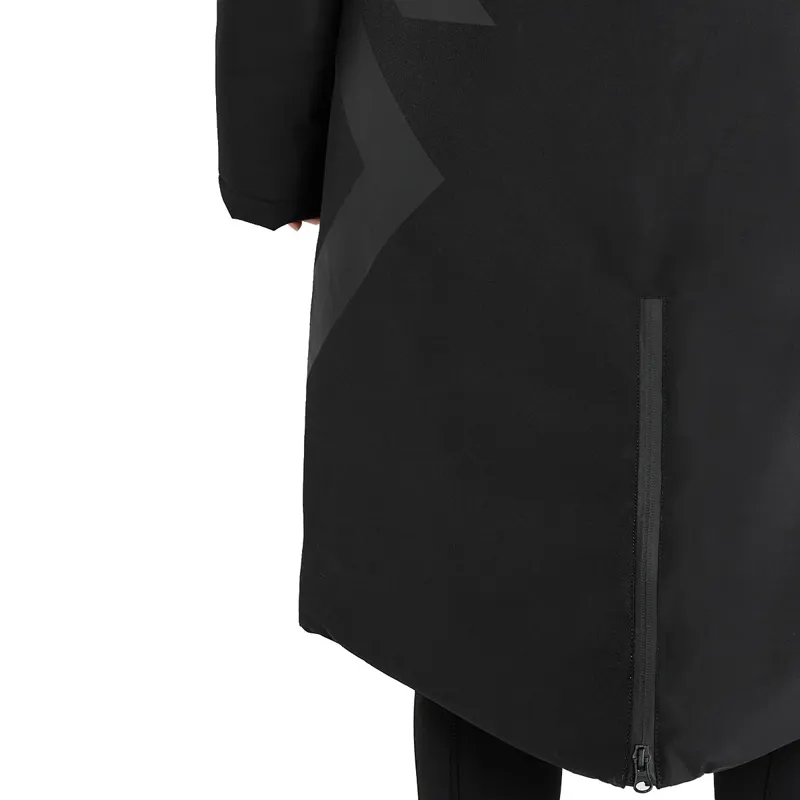 Aztec Diamond Fleece Lined Women's Rain Jacket - Black-6