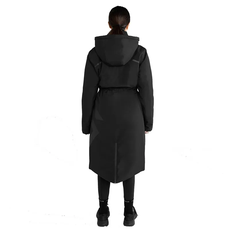 Aztec Diamond Fleece Lined Women's Rain Jacket - Black-3