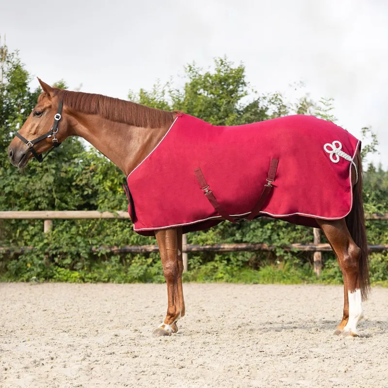 QHP Fleece Show Cooler - Burgundy/Silver