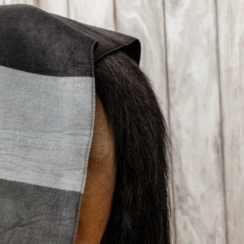 Kentucky Square Heavy Fleece Striped Blanket - Black/Grey-4