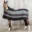 Kentucky Square Heavy Fleece Striped Blanket - Black/Grey