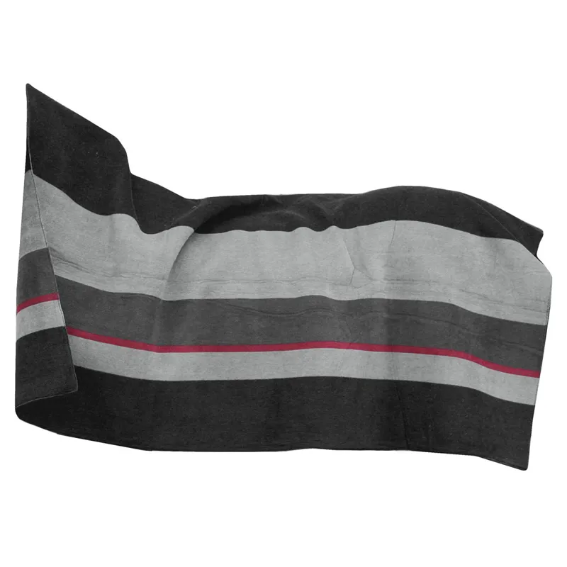 Kentucky Square Heavy Fleece Striped Blanket - Black/Grey-5