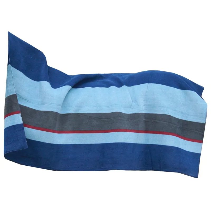 Kentucky Square Heavy Fleece Striped Blanket - Navy/Grey-10