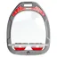Flex-On Green Composite Grip Stirrups - Silver Gray/Red/Red Glitter