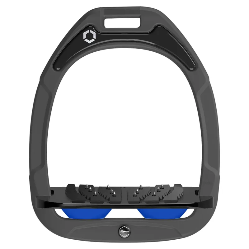 Flex-On Green Composite Ultra Grip Stirrups - Dark Grey/Black/Blue