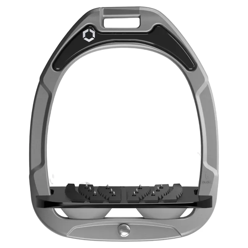 Flex-On Green Composite Ultra Grip Stirrups - Silver Gray/Black/Gray
