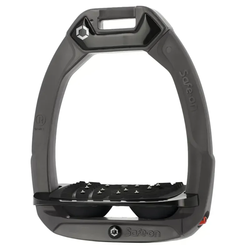 Flex-on Safe-on Grip Safety Stirrups - Dark Grey/Black/Black-1