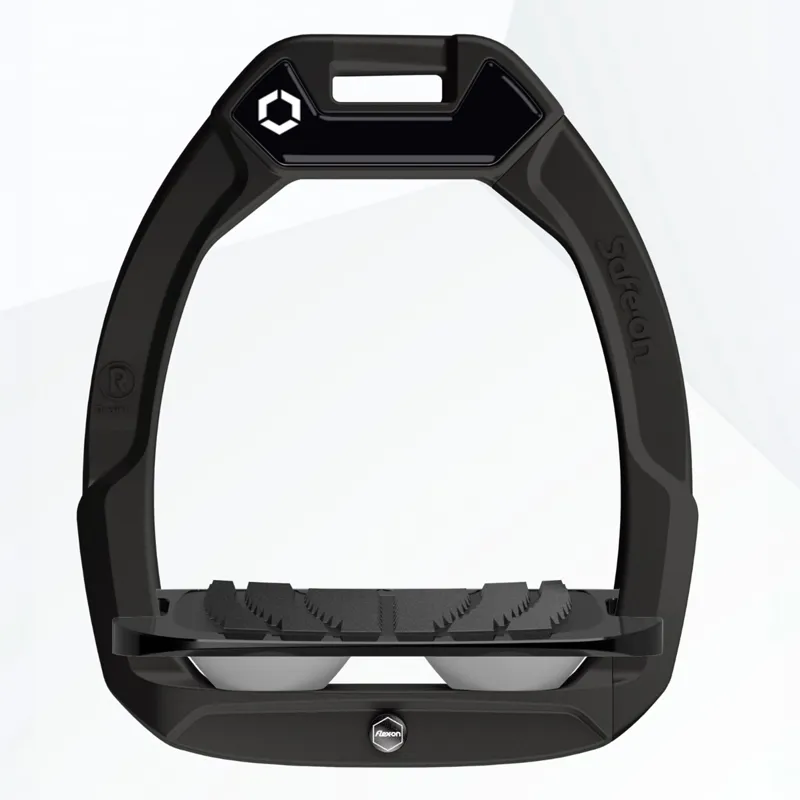 Flex-on Safe-on Grip Safety Stirrups: Black/Black/Grey