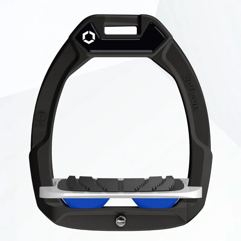 Flex-On Safe-On Grip Safety Stirrups - Black/Grey/Navy