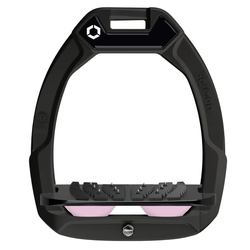 Flex-on Safe-on Ultra Grip Safety Stirrups - Black/Black/Light Pink