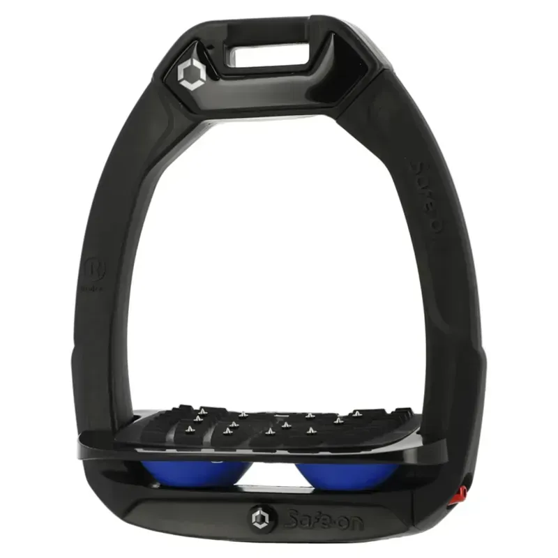 Flex-On Safe-On Ultra Grip Safety Stirrups - Black/Black/Dark Blue