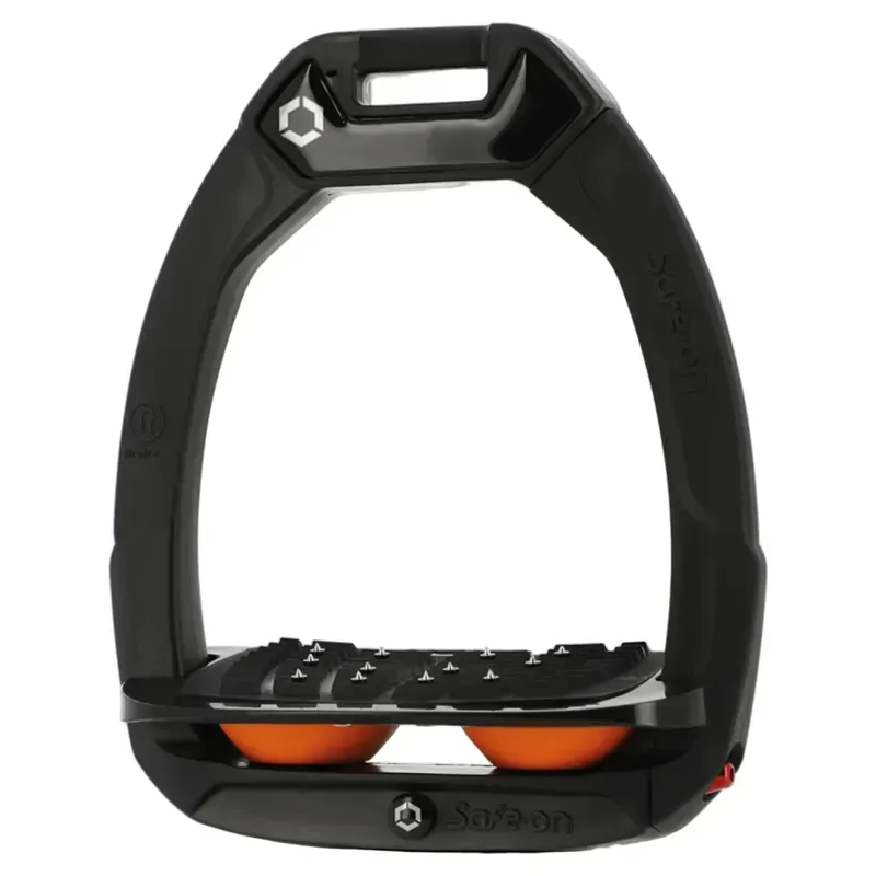Flex-On Safe-On Ultra Grip Safety Stirrups - Black/Black/Orange