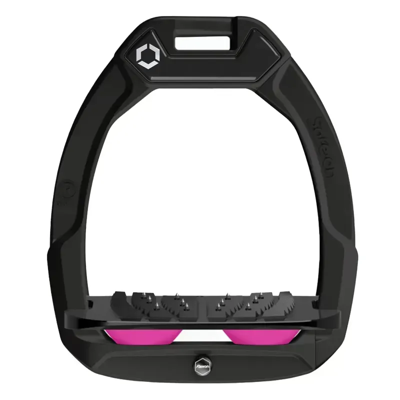 Flex-On Safe-On Ultra Grip Safety Stirrups - Black/Black/Pink-1