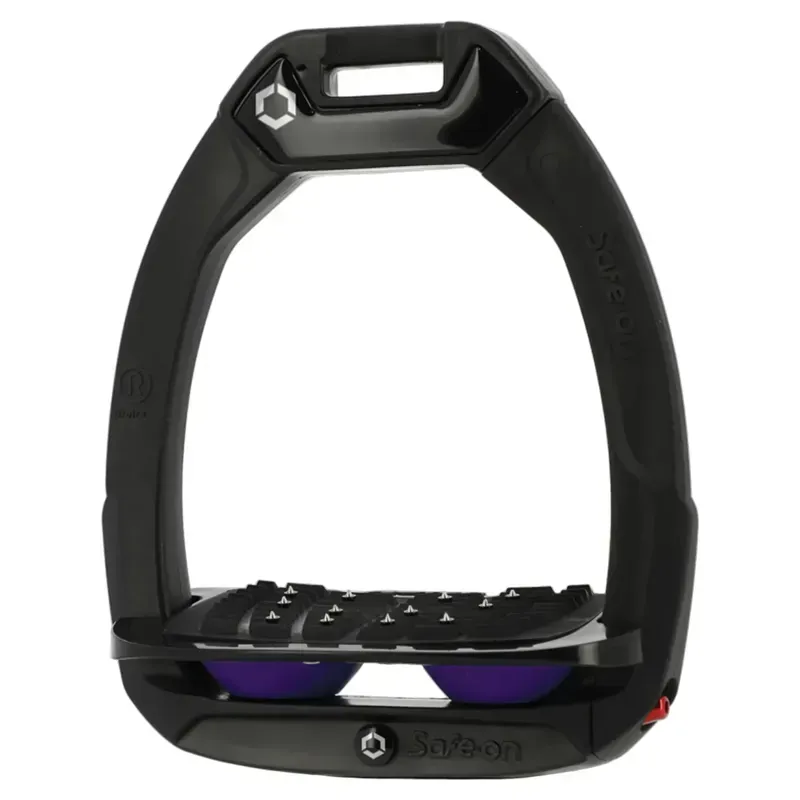 Flex-On Safe-On Ultra Grip Safety Stirrups - Black/Black/Purple